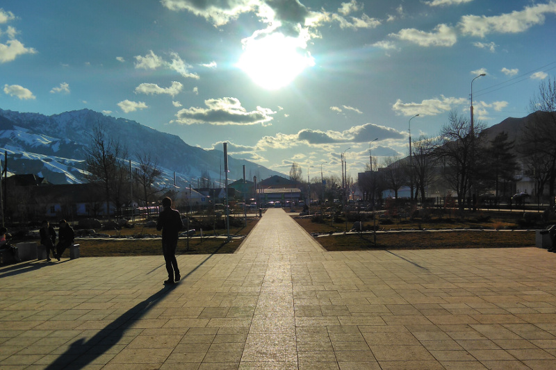 The Seitaaly Jakypov Park in Naryn; View from East
