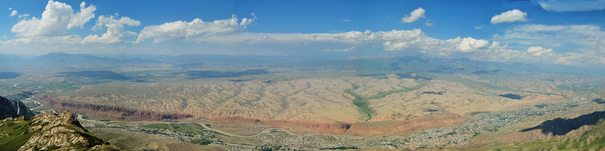 360° Panorama over Naryn from Ala Michuk 
